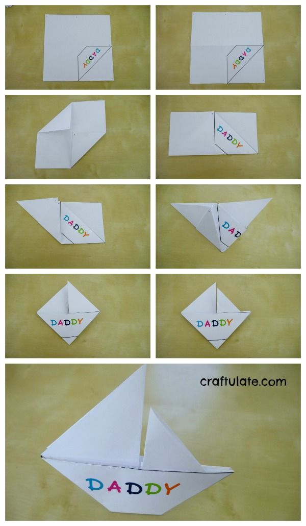 Origami Sailboat Card - kids can decorate it for Father's Day!