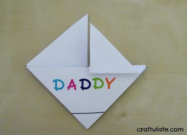Origami Sailboat Card - kids can decorate it for Father's Day!