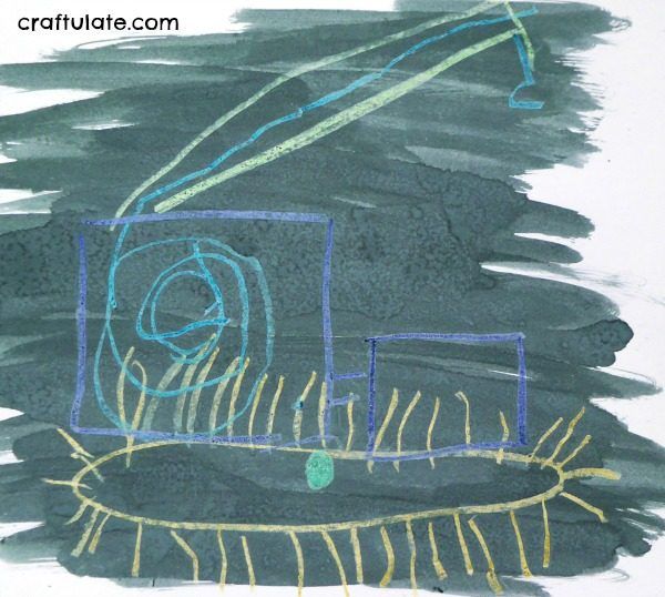 Metallic Crayon Robot Art - a fun drawing project for kids