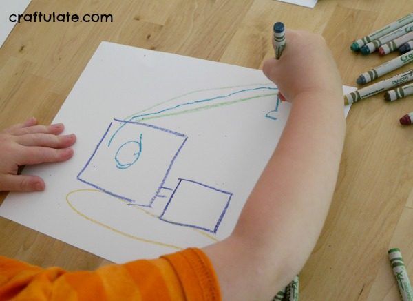 Metallic Crayon Robot Art - a fun drawing project for kids