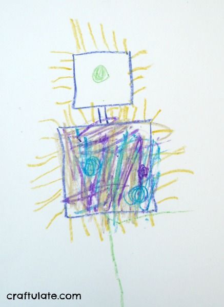 Metallic Crayon Robot Art - a fun drawing project for kids