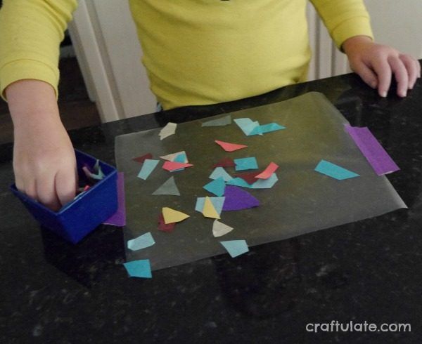 Dragonfly Craft for Kids - made from sticky paper, tissue paper and craft sticks!