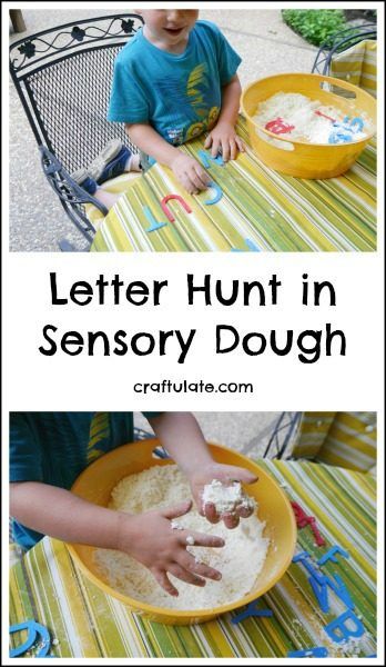 Letter Hunt in Sensory Dough