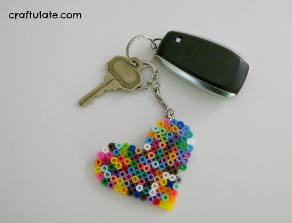Perler Bead Key Chains - a fun craft for kids to make. Great for gifts!