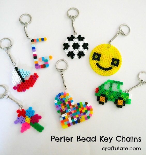 Perler Bead Key Chains - a fun craft for kids to make. Great for gifts!