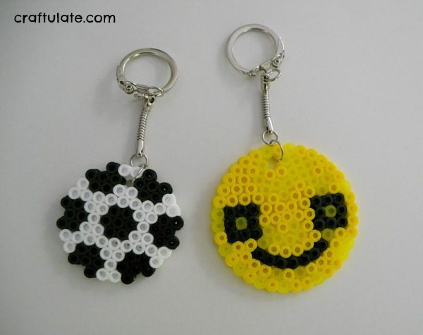 Perler Bead Key Chains - a fun craft for kids to make. Great for gifts!