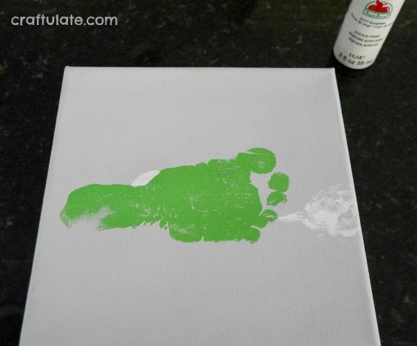 Race Car Footprint Canvas - a wonderful keepsake and fun wall art project!