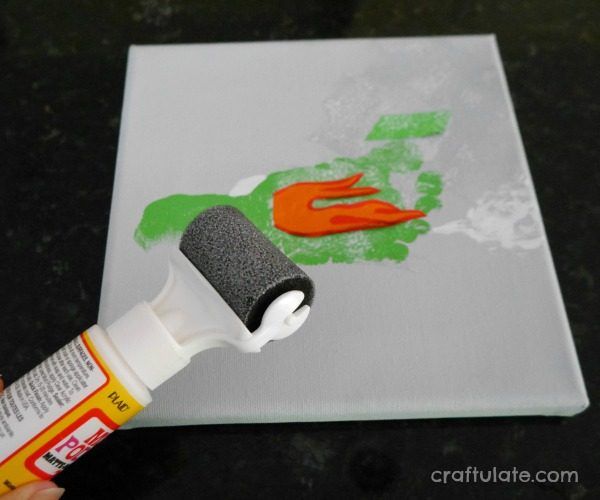 Race Car Footprint Canvas - a wonderful keepsake and fun wall art project!