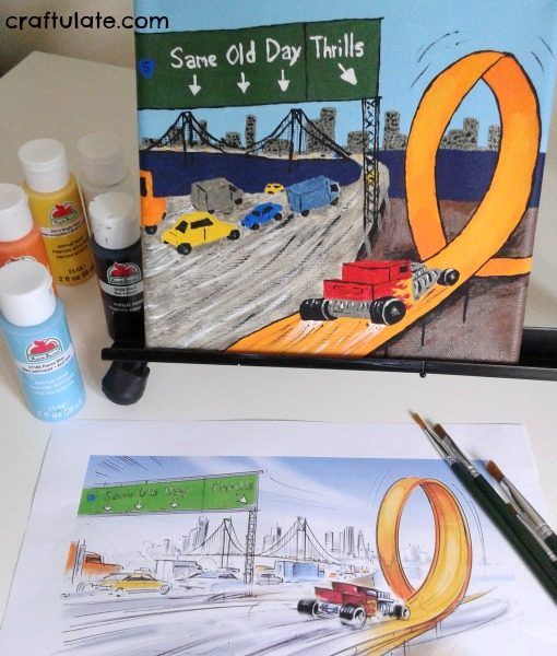 Race Car Footprint Canvas - a wonderful keepsake and fun wall art project!