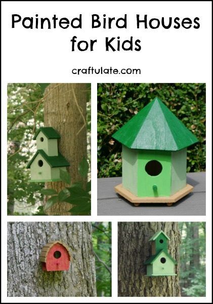 Painted Bird Houses for Kids