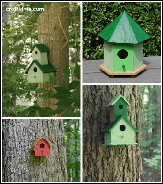 Painted Bird Houses for Kids