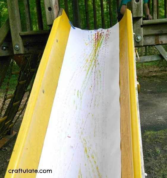 Car Ramp Painting - inside or outside art project for kids!