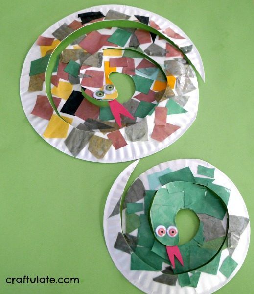 Paper Plate Snakes - a fun and frugal craft for kids to make