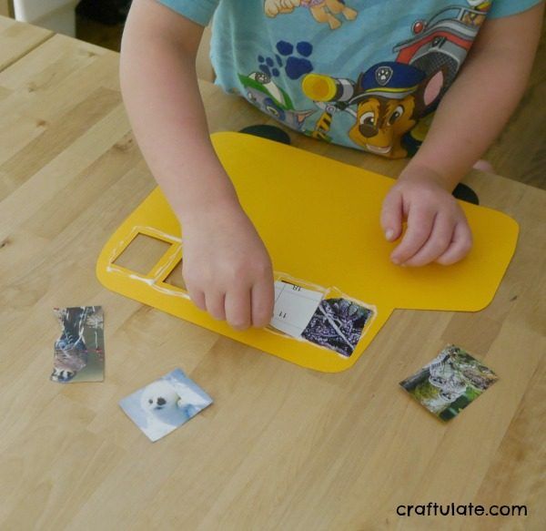 School Bus Friends Craft - who does your child want to ride to school with?