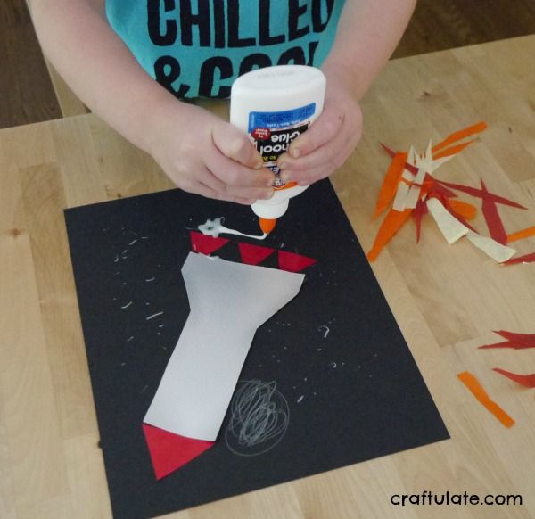 Rocket Art for Kids - kids can whooosh into space with this cool art project!