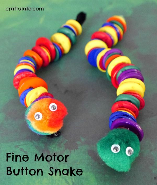 Fine Motor Button Snake - a cute activity for kids that works on fine motor skills