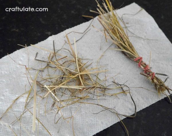 Painting with Hay - a process art activity for kids