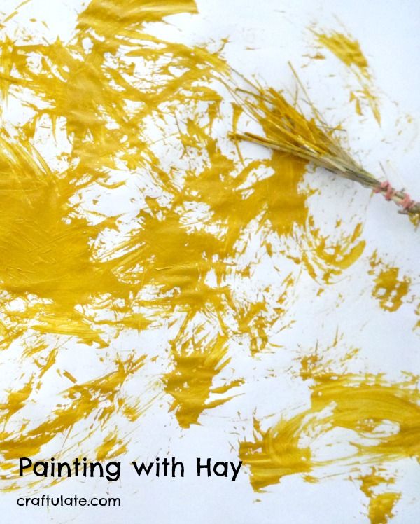 Painting with Hay - a process art activity for kids