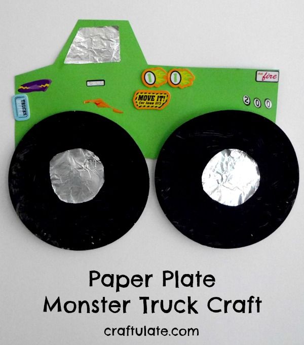 Paper Plate Monster Truck Craft - a fun craft for kids to make!