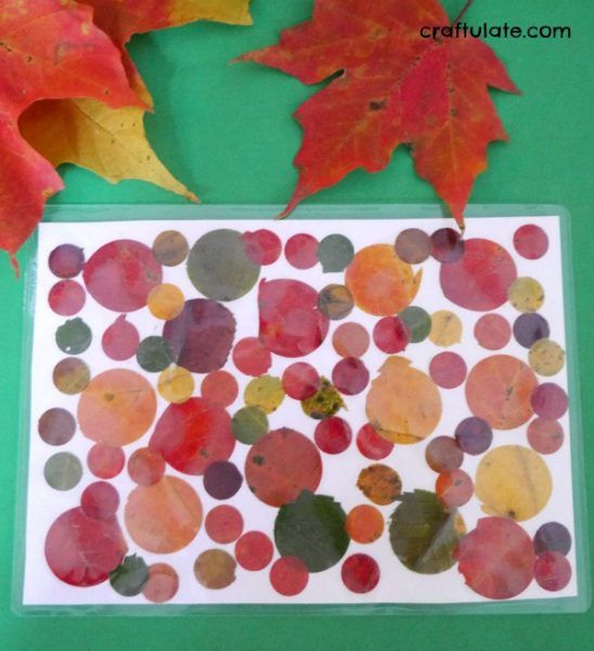 Paper Punch Real Leaf Collage - a fall art activity for kids