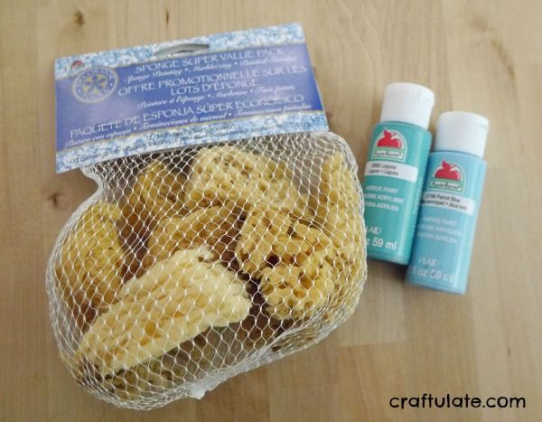 Sponge Painted Ocean Art - a textured art activity for kids