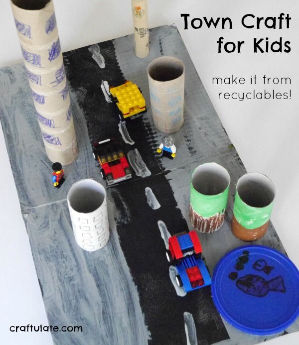 Town Craft for Kids - made from recyclables!