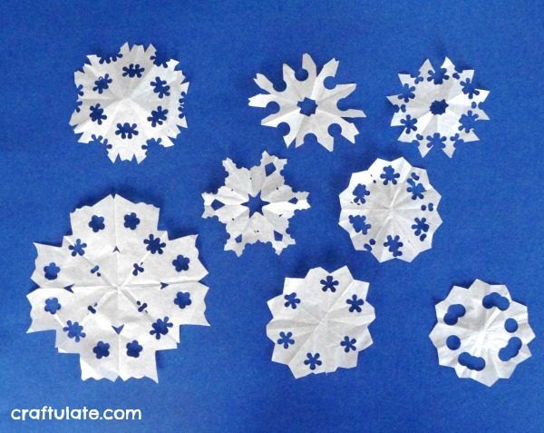 Paper Punch Snowflakes - a winter craft for kids to make