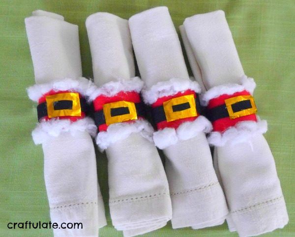 Santa Napkin Rings - a cute Christmas craft for kids to make