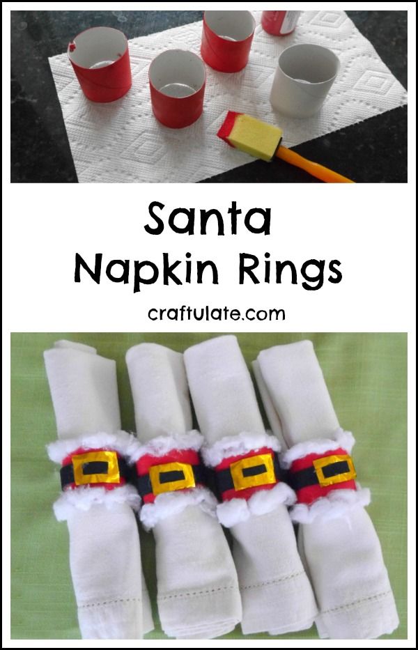 Santa Napkin Rings - a cute Christmas craft for kids to make