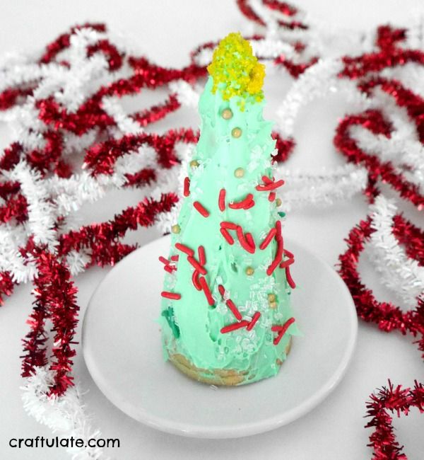 Sugar Cone Christmas Trees - a fun treat for the kids to decorate!