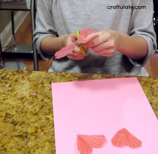 Cupcake Liner Hearts - a fun craft for kids for Valentine's Day!