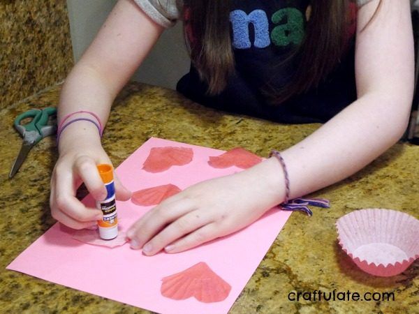 Cupcake Liner Hearts - a fun craft for kids for Valentine's Day!