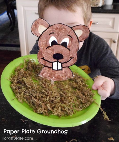 Paper Plate Groundhog Craft - a cute craft for kids to make