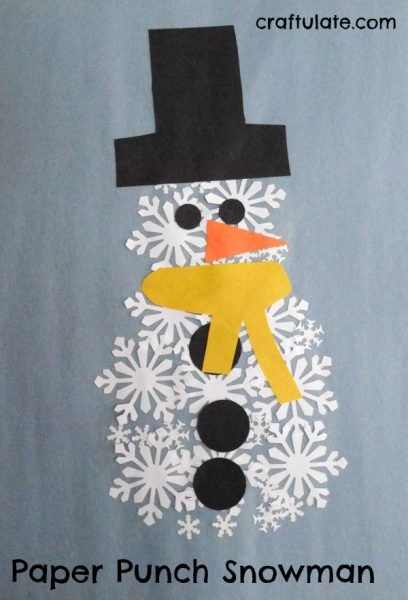 Paper Punch Snowman - a winter craft for kids