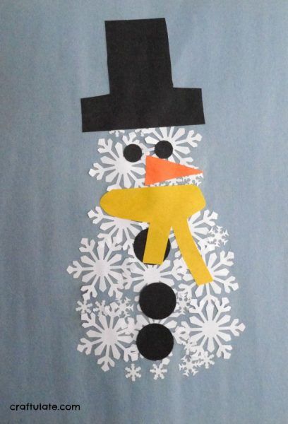 Paper Punch Snowman - a winter craft for kids