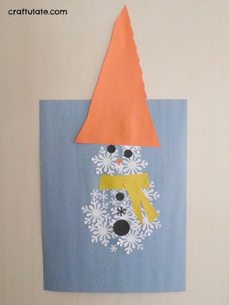 Paper Punch Snowman - a winter craft for kids