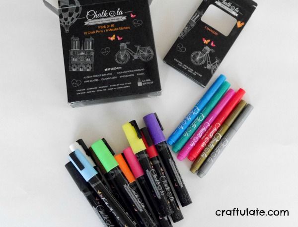 Chalkola Chalk Markers & Metallic Colors - Pack of 16 Chalk Pens - for