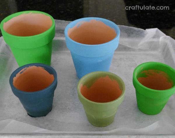 Color Block Painted Plant Pots - kids can help with this craft!