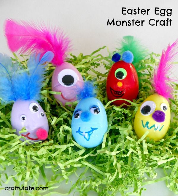 Easter Egg Monster Craft - a fun and silly craft for kids!