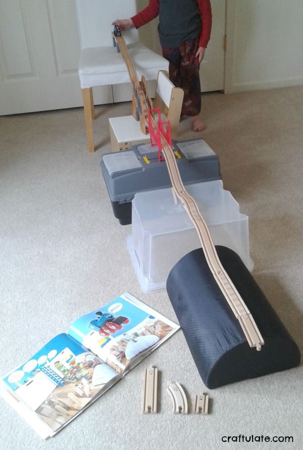 Wooden Train Track Dominoes - for fine motor practice, developing engineering skills, and FUN!