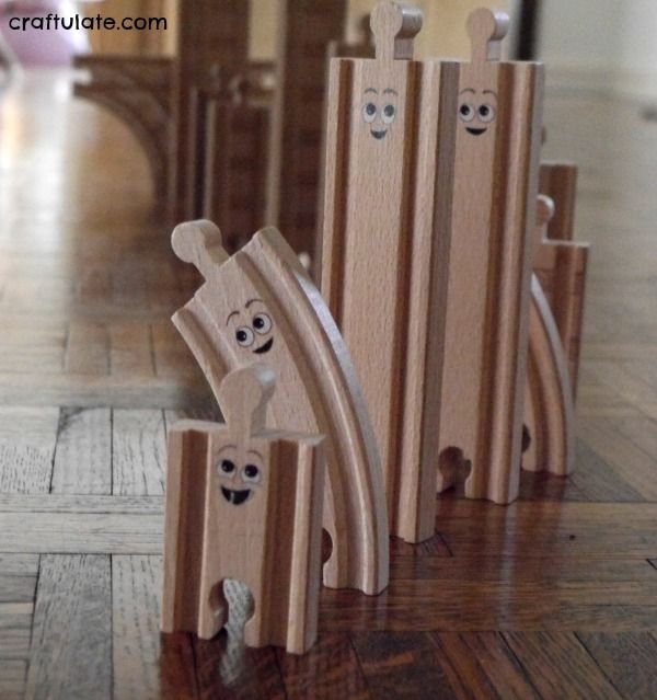 Wooden Train Track Dominoes - for fine motor practice, developing engineering skills, and FUN!