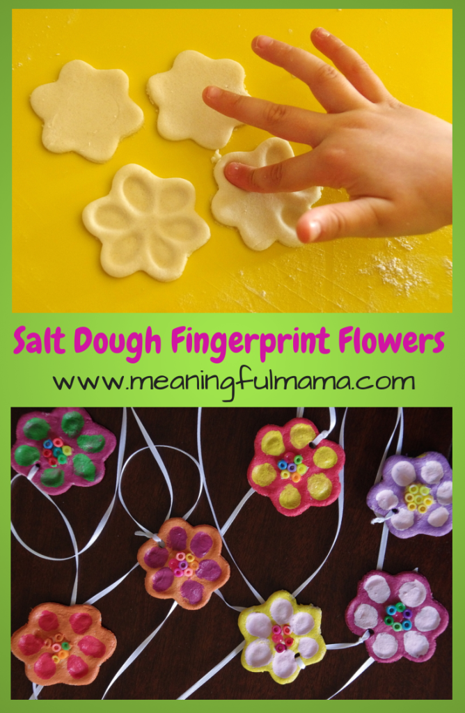 Salt Dough Fingerprint Flowers