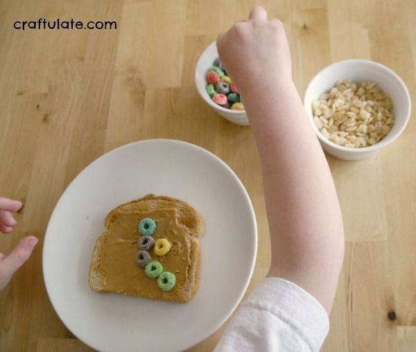 Cereal Art on Toast - a fun way to create edible art with kids!