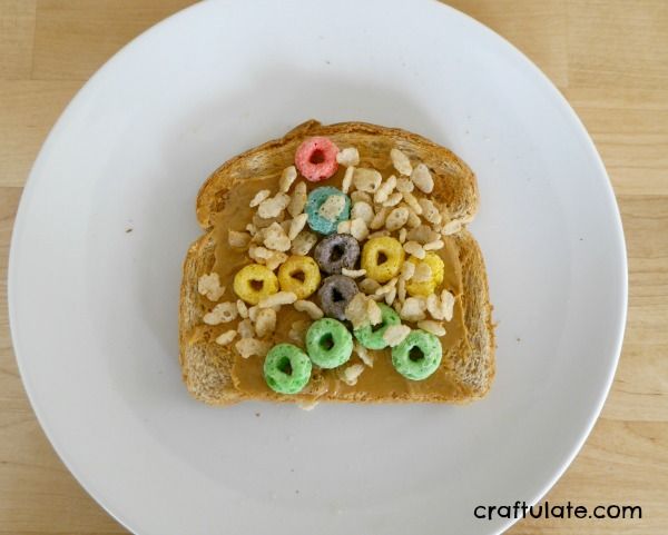 Cereal Art on Toast - a fun way to create edible art with kids!