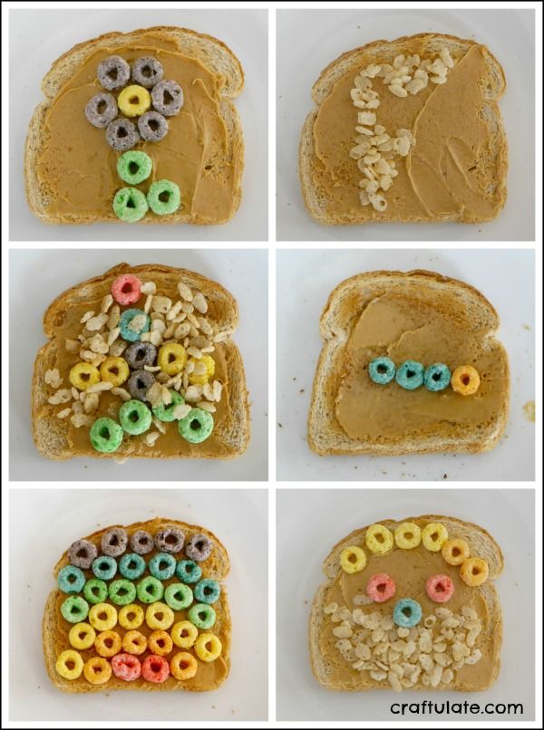 Cereal Art on Toast - a fun way to create edible art with kids!