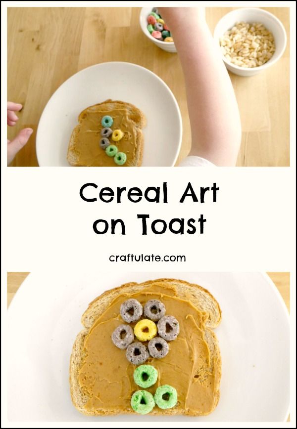 Cereal Art on Toast - a fun way to create edible art with kids!