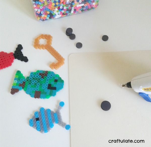 Perler Bead Fishing Game - a fun homemade toy for kids to make!