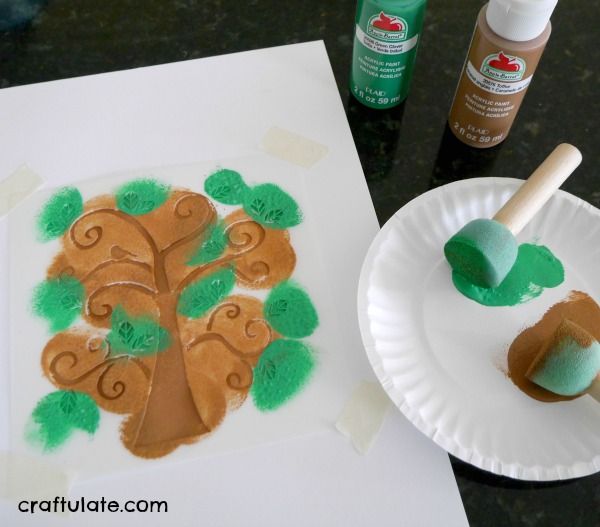 Fingerprint Tree Art - a spring art project for kids to make