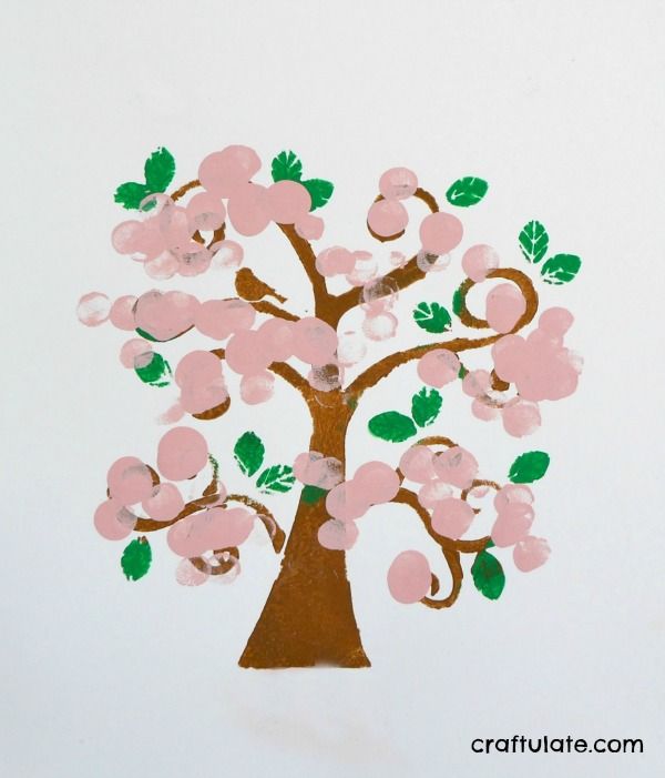 Fingerprint Tree Art - a spring art project for kids to make