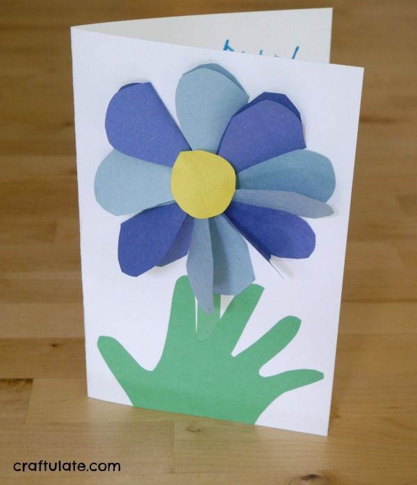 Heart Petal Flower Card - a lovely card for kids to make